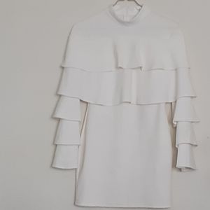 Misguided Cream Tired Womens Dress  Size 6